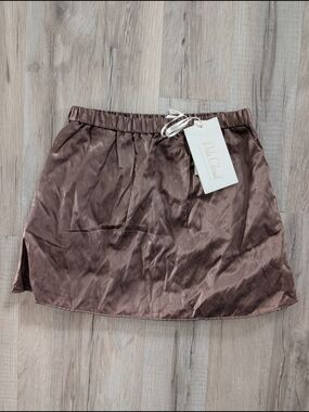NWT Pale Cloud Barneys New York Emmie  Copper Satin Skirt, 6Y (V8)